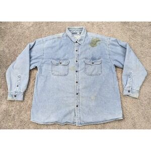 VTG Alaska 1959 Wilderness Gear‎ Denim Coat Mens XL Flannel Shacket Heavy
